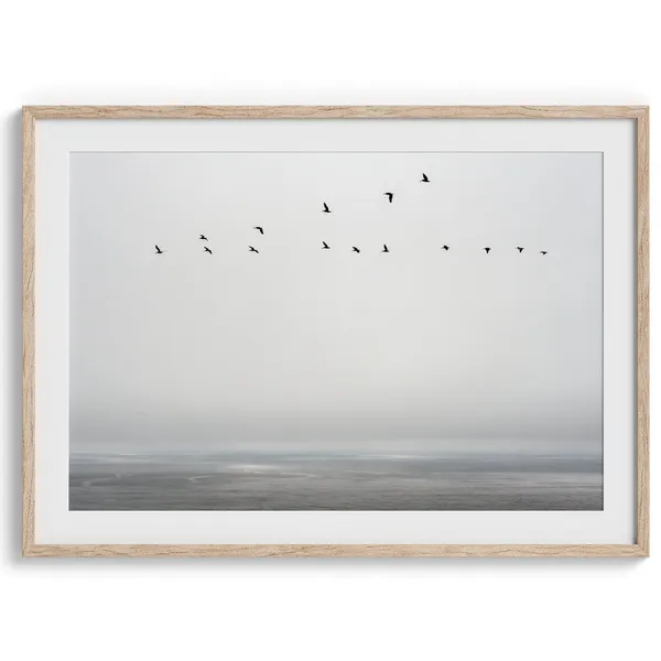 Minimalist Ocean Bird Photography Print, Pacific Northwest