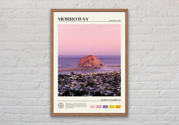 Morro Bay Travel Poster, USA Wall Art Print