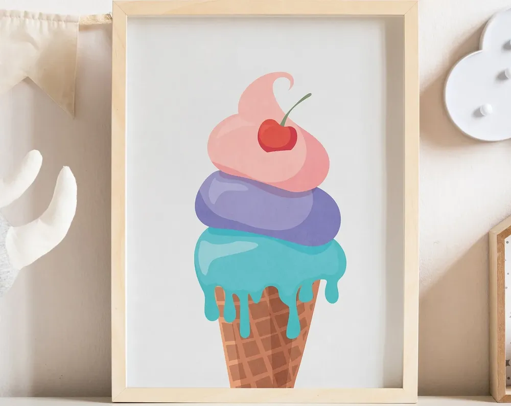 Ice Cream Art Print, Girl Nursery Decor - Image 2