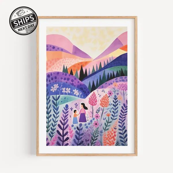Flower Market Lavender Watercolor Art Print