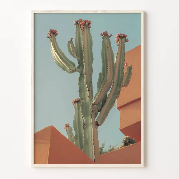 Blooming Cactus Colorful Boho Art Print