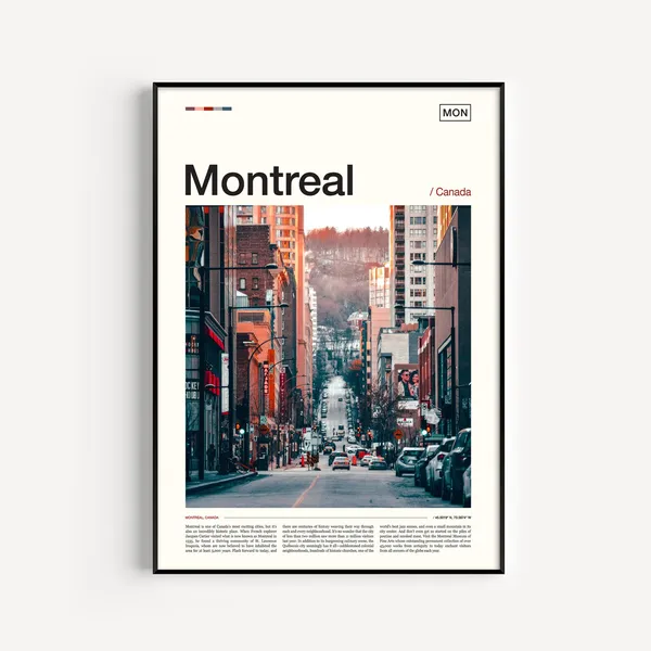 Montreal Travel Poster, City Wall Art Print