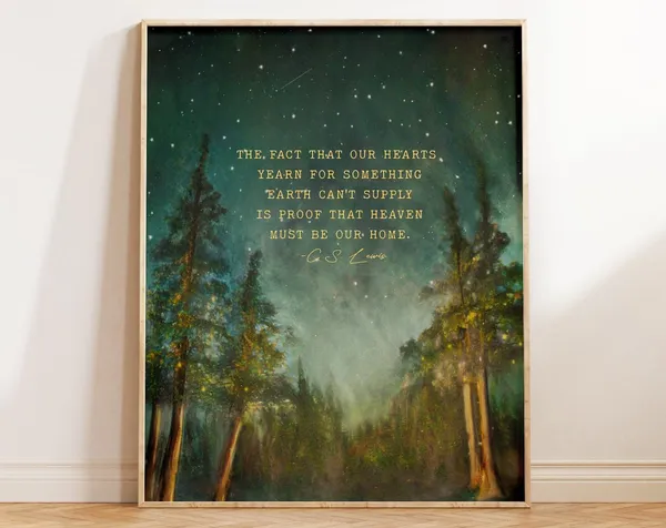 C.S. Lewis Quote Christian Watercolor Art Print