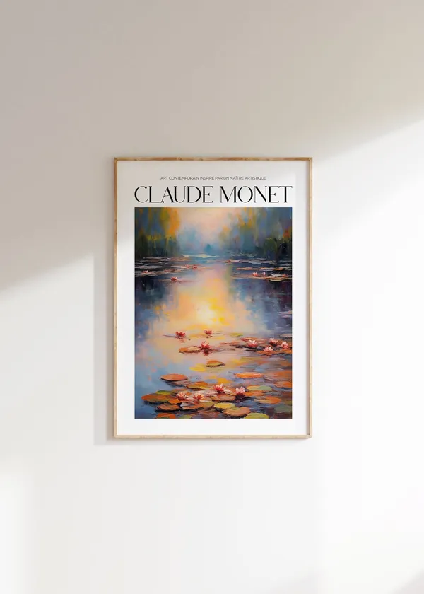 Claude Monet Poster, Mid-Century Modern Wall Art