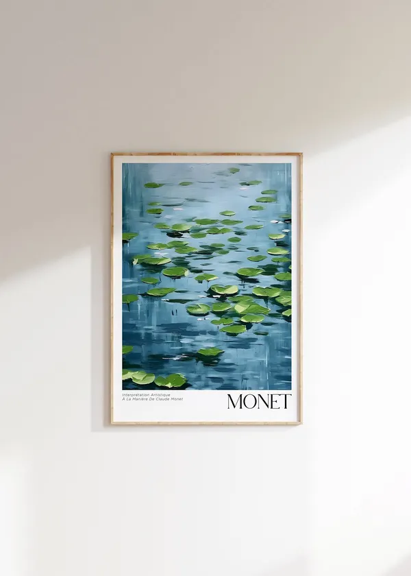 Claude Monet Mid-Century Modern Art Print, Exhibition Poster