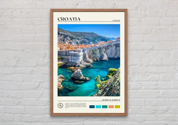 Croatia Real Photo Travel Poster, Europe Wall Decor