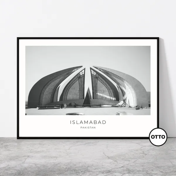 Islamabad Cityscape Travel Poster, Pakistan Art
