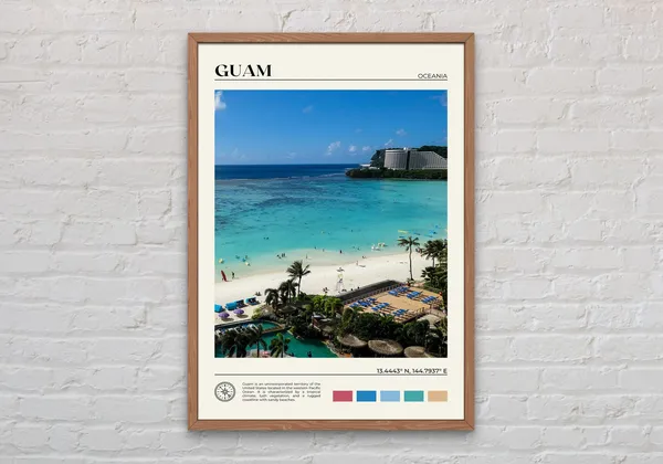 Guam Real Photo Poster, Oceania Travel Art