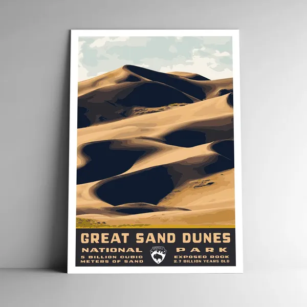 Great Sand Dunes National Park Retro Poster Print