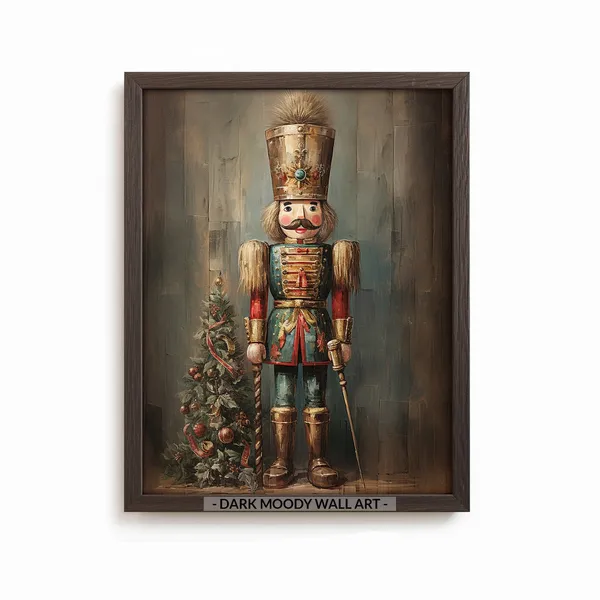 Tin Soldier Nutcracker Vintage Christmas Art Print