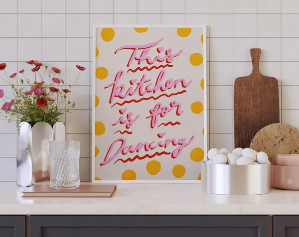 Kitchen Is For Dancing Colorful Poster Print