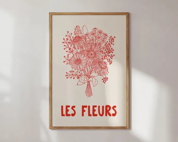 Les Fleurs Botanical Flower Market Poster Print