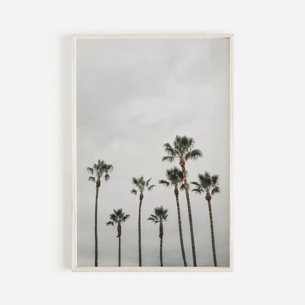Moody Palm Trees Coastal Wall Art Print