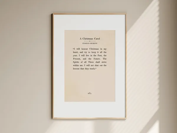 A Christmas Carol Quote Print, Holiday Christmas Poster