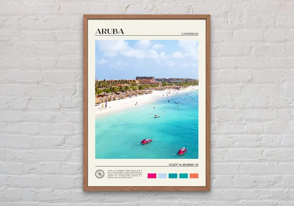 Aruba Photo Travel Poster, Caribbean Wall Art