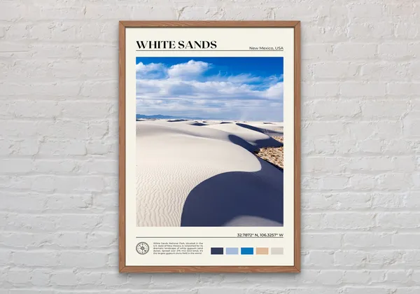 White Sands National Park Travel Poster, New Mexico