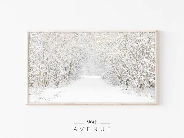 Winter Snowy Trees Art Print, Snow Covered Forest
