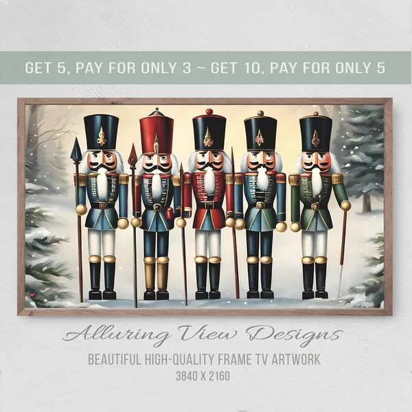 Christmas Nutcrackers Winter Holiday Art Print