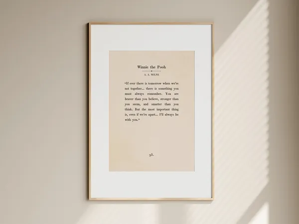Winnie The Pooh Quote Art Print, A.A. Milne