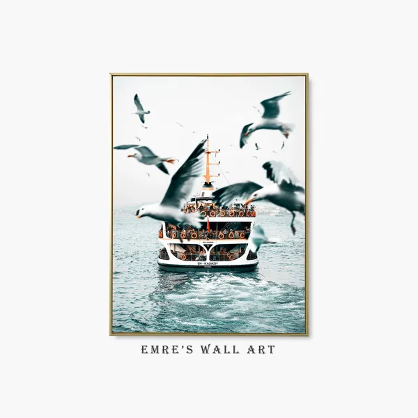 Istanbul Moody Coastal Art Print, Seascape