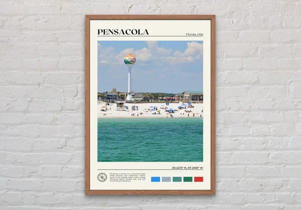 Pensacola Real Photo Art Print, Coastal Wall Decor
