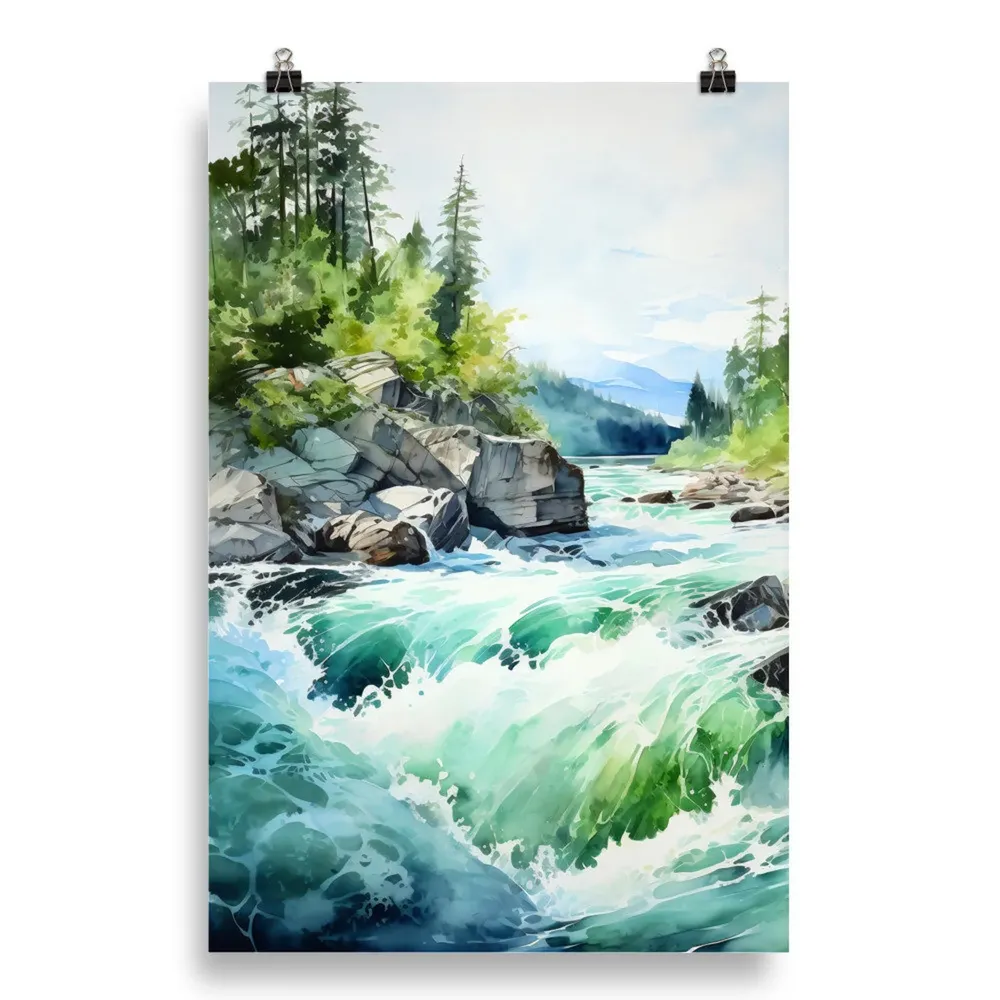 Mountain River Painting Art Print - Image 5