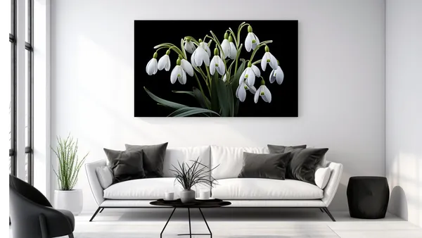 Snowdrop Flowers I Botanical Wall Art Print