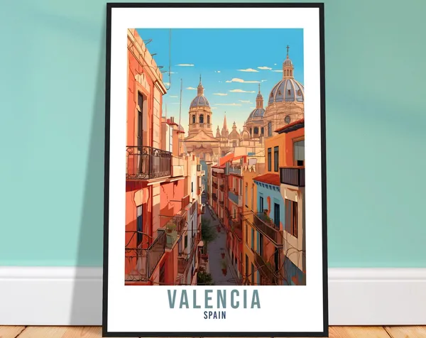 Valencia Vintage Spain Travel Poster Art Print