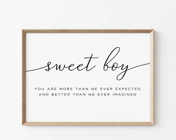 Boy Nursery Minimalist Nursery Decor Art Print