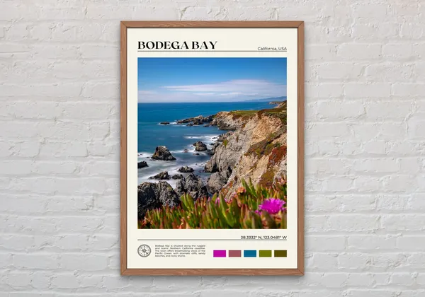 Bodega Bay Real Photo Art Print, Coastal View