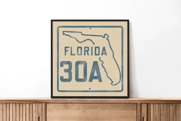Florida Beach Road Sign Art Print, Beach Decor