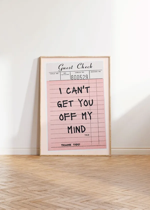 Guest Check Print, Pink and Red Romantic Decor