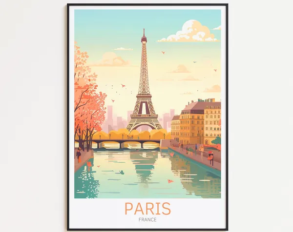 Paris Travel Poster, France Home Decor Art Print