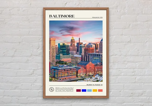 Baltimore Photo Travel Poster, USA Wall Art