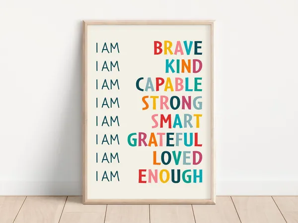 Affirmations Poster for Classroom and Therapy Office