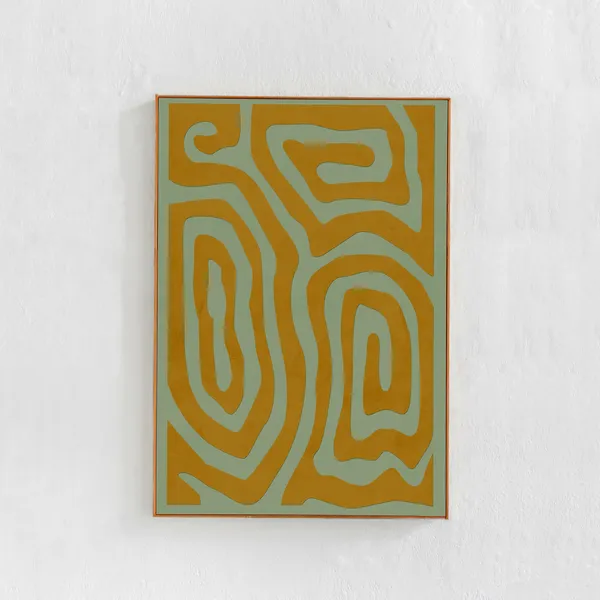 Abstract Yellow Mustard Scandi Boho Art Print