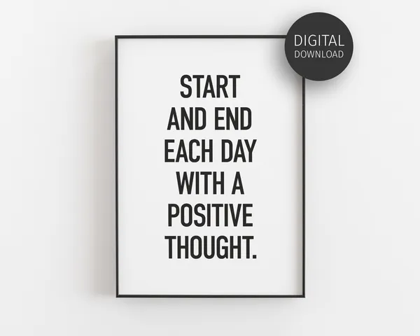 Think Positive Inspirational Quote Art Print for Office