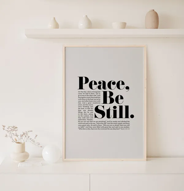 Peace Be Still Mark 4 Scripture Wall Art Print