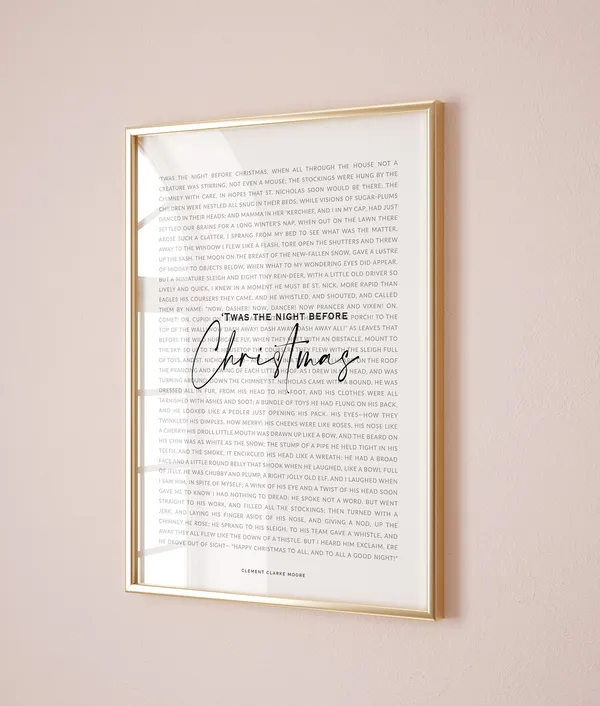 Twas The Night Before Christmas Quote Art Print