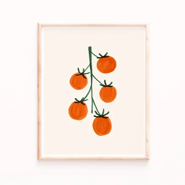 Vine Tomatoes Art Print, Kitchen Wall Art