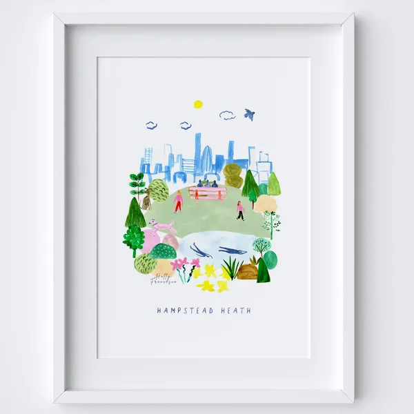 Hampstead Heath Parliament Hill Viewpoint Travel Poster