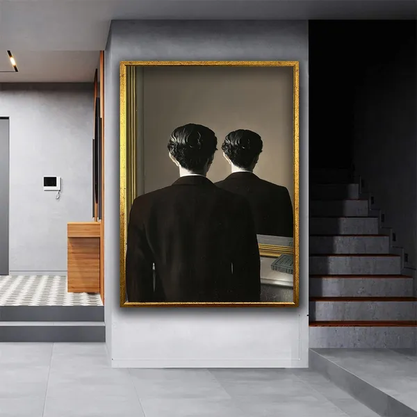Ren Magritte Man With Mirror Poster Art Print