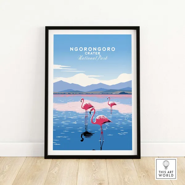 Ngorongoro Travel Poster, Tanzania Art Print