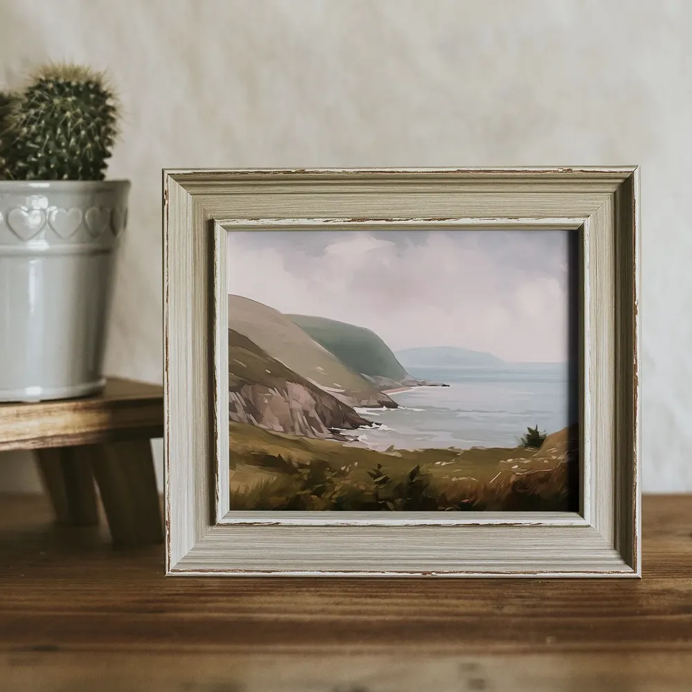 Cape Breton Coastal Cliffs Vintage Oil Painting Landscape Poster - Image 3