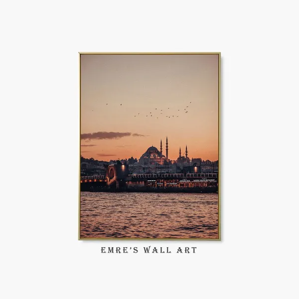 Istanbul City Landscape Art Print, Modern Cityscape