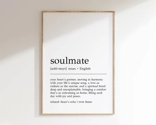 Soulmate Definition Typography Quote Art Print