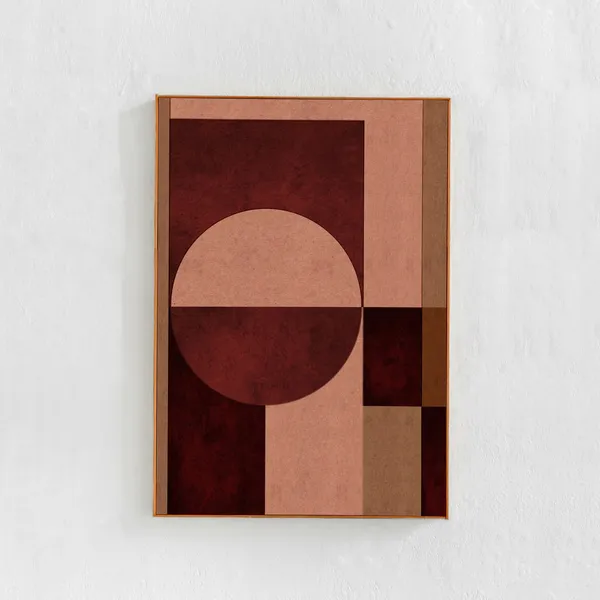 Mid Century Modern Geometric Art Print, Abstract Poster