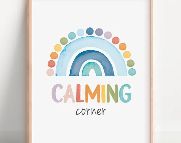 Calming Corner Poster, Counseling Office Decor