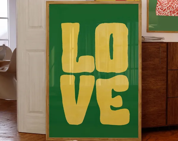 Maximalist Retro Love Typography Art Print