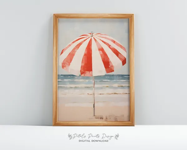 Vintage Beach Abstract Coastal Art Print